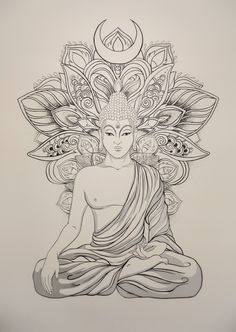 a buddha drawing with the words or simply the buddha