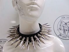 GHOST A.B.. LEATHER SPIKED UNISEX CHOKER.BLACK METAL. (MDLC0184) | eBay