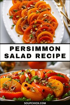 What Is The Difference Between Homemade And Store-Bought Persimmon Salad Recipe? Persimmons Recipes, Persimmon Cake, Persimmon Salad, Wilted Spinach, Ambrosia Salad, Fall Flavors, Fall Food