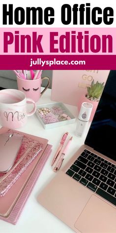 home office Elegant Home Office Ideas For Women Glam, Work Office Ideas For Women, Pink Home Office Decor, Beautiful Offices For Women, Blush Office Ideas, Work From Home Aesthetic Pink, Pink Office Aesthetic Work, Pink Work Space Aesthetic, Cozy Small Office