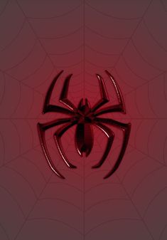 a spider logo on a red background with some black lines in the bottom right corner