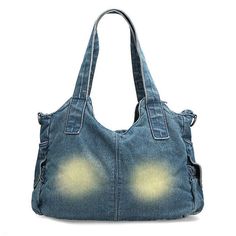 Kylethomasw Denim Women's Shoulder Bag Harajuku High Capacity Ladies Handbags Canvas Shopping Travel Female Tote Bag Jeans Crossbody Bag Material:Denim Bag Size: 15*37*29cm(1 inch = 2.54 cm, 1cm = 0.39 inch)Package Content :Shoulder Bag*1Note: 1.Please allow 1-3cm differences due to manual measurement, thanks.2.Item color displayed in photos may be showing slightly different on your computer monitor since monitors are not calibrated same.3.If you receive damaged packaging, please do not raise ob Artisanats Denim, Denim Handbag, Casual Denim Jeans, Denim Handbags, Vintage Denim Jeans, Zippers Fashion, Commuter Bag, Jeans Bag, Bag Cover