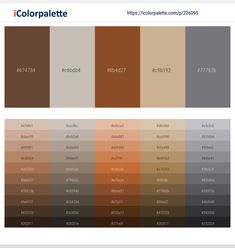 the color palette is shown in different shades