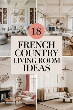 French country living room decor inspiration collage with elegant furniture and neutral tones. Living Room Inspiration French Country, Low Country Interior Design Ideas, Sophisticated Country Decor, French Country Living Room Wall Decor Ideas, French Country House Interior Ideas, French Country Coastal Decorating, French Cottage Style Homes, Traditional French Country Living Room, French Countryside Aesthetic Interior