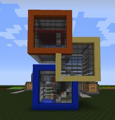 Quad2 by Alexaltariu Simple Modern House Design, Simple Modern House, Minecraft Small House, Minecraft Houses Survival