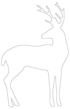 the outline of a deer with antlers on it's head and neck, standing in