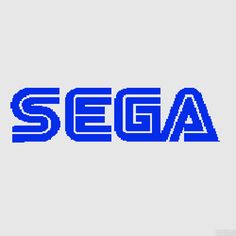 the sega logo is shown in blue