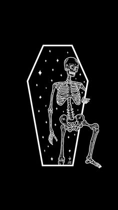 a skeleton sitting in front of a black background with the words, she who walks the floors of hell finds the keys to the gates of her own heaven