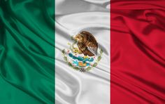 the flag of mexico is flying in the wind with silky folds and waves on it's surface