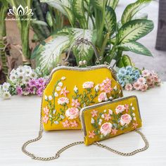 Hello! Welcome to my store! Wish you have a satisfying purchase！ When you have to think of a beautiful, meaningful, impressive gift for your lover, mother or friends then this will be the perfect choice for you! Embroidered handbag and wallet set ⭐The bags and wallets are handcrafted in each stage, with a unique and novel ribbon embroidery pattern that attracts all eyes. ⭐The bags and wallets are made of velvet fabric, if you want to change to another fabric please message us Approximate measure Handmade Bags For Spring Wedding, Embroidered Top Handle Bag For Daily Use, Spring Wedding Handmade Bags, Spring Embroidered Shoulder Bag For Gift, Embroidered Bags For Spring Gift, Embroidered Yellow Bag As Gift, Elegant Embroidered Handheld Bag, Embroidered Yellow Bag For Gift, Yellow Embroidered Bag As Gift