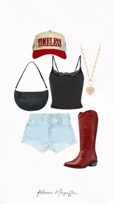 Festive outfit / 4th of july / cowgirl / summer fashion / summer accessories/ cute boots / heels / dinner date outfit / patriotic / gold jewelry / silver jewelry/ americana / american / women’s fashion / country concert / morgan wallen / country concert outfit / dan and shay / memorial day / red white and blue / patriotic outfit / patriotic fashion / trending now / hamptons weekend / girls trip / girls weekend / beach vacation / beach outfit Country Fest Outfits, Hamptons Weekend, Vacation Beach Outfit, Country Music Outfit, Dan And Shay, Thunder Outfit, Country Festival Outfit, Summer Country Concert Outfit, Country Outfits Women