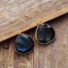 Cheap Natural Stone Earrings For Gifts, Luxury Handmade Labradorite Jewelry, Luxury Mystical Labradorite Jewelry, Natural Stone Earrings Macy's, Luxury Brass Earrings With Natural Stones, Luxury Adjustable Labradorite Jewelry, Labradorite Earrings, 7 Chakras, Copper Metal