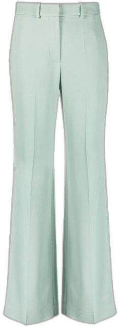 Green Wide Leg Dress Pants For Office, Elegant Tailored Green Wide Leg Pants, Elegant Green Wide Leg Business Casual Pants, Elegant Green Wide Leg Pants For Business Casual, Tailored Green Wide Leg Pants For Spring, Elegant Green Bottoms With Belt Loops, Tailored Wide-leg Green Pants, Chic Tailored Green Wide Leg Pants, Chic Green Wide Leg Pants With Belt Loops