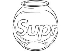 a fish bowl with the word sup in it