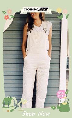 Solid Pockets Denim Overall Overalls, Shop Now, Free Shipping, Clothes