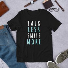 Hamilton t-shirt, Broadway shirt, Hamilton shirt women, motivational tee, smile tee, motivation gift This motivational t-shirt is everything you've dreamed of and more. It feels soft and lightweight, with the right amount of stretch. It's a comfortable graphic tee for him or her and flattering for all.  * 100% combed and ring-spun cotton (Heather colors contain polyester) * Fabric weight: 4.2 oz/yd² (142 g/m²) * Pre-shrunk fabric * Side-seamed construction * Shoulder-to-shoulder taping * Blank product sourced from Guatemala, Nicaragua, Mexico, Honduras, or the US This product is made especially for you as soon as you place an order, which is why it takes us a bit longer to deliver it to you. Making products on demand instead of in bulk helps reduce overproduction, so thank you for making t Trendy Quote Print T-shirt, Trendy Everyday T-shirt With Quote Print, Trendy Quote Print T-shirt For Everyday, Inspirational Black T-shirt With Slogan, Trendy Black T-shirt For Gift, Trendy Everyday T-shirt With Funny Text, Trendy T-shirt With Funny Text For Everyday, Trendy Funny Text T-shirt For Everyday, Trendy Slogan T-shirt As Gift