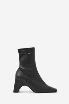 LOW BRIDGE BOOT Boots in black leather, logo on the side, ankle height, block heel, heel 90mm Coperni Boots, Leather Logo, On The Side, Boot Shoes Women, Sale Design, Accessories Design, Black Boots, Block Heels, Clothing And Shoes