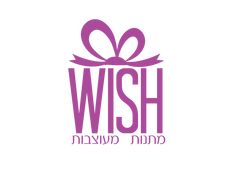 the wish logo with a purple bow on it