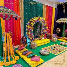 Mehndi Stage Decoration, Mehandi Theme Decor, Pakistani Haldi Decoration, Punjabi Wedding Backdrop, Mehndi Event Decoration At Home, Mendi Decoration At Home, Mehandi Theme, Desi Theme Party, Mehendi Party Decoration