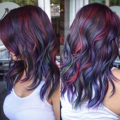 Blue Hair Highlights, Violet Hair Colors, Purple Hair Highlights, Violet Hair, Awesome Hair, Hair Color Purple, Pretty Hair Color, Blonde Hair With Highlights, Beautiful Hairstyles