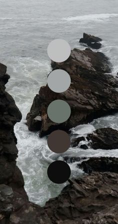 some rocks and water with circles on them