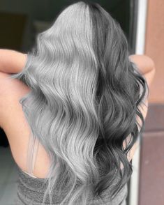 White Hair Color Ideas, Grey Hair Colour, Silver Hair Short, Dark Silver Hair, Soft Blonde Hair, Dark Grey Hair, Color Block Hair, Brown Hair Inspiration, Grey Hair Dye