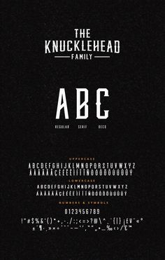 the knucklehead family font and numbers