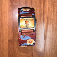 Brand New Without Tags Fossil Curious George Leather Watch Super Rare Needs New Battery Casual Brown Watch With Leather Strap, Casual Brown Leather Watch, Curious George, Birthday Wishes, Accessories Watches, Blue Brown, Leather Watch, Fossil, Color Blue