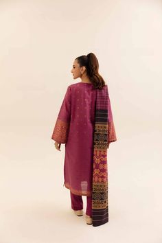 Brand: NishatCollection: Nishat Any Day Winter Unstitched CollectionFabric: Cotton Slub DESIGN DETAILS: SHIRTDigital Printed Cotton Slub Shirt: 3 MeterFabric: Cotton SlubColor: Magenta DUPATTADigital Printed Cotton Slub Dupatta: 2.5 MeterFabric: Cotton SlubColor: Magenta TROUSERSSolid Cotton Slub Trousers: 2.5 MeterFabric: Cotton SlubColor: Magenta DISCLAIMER:* Lining, Laces, and Tassels are not included in unstitched variants.* Embellishment items in stitched outfits are subject to market availability.* The actual colors of the outfit may vary from the colors being displayed on your device. CARE INSTRUCTIONS: Extra Fabric Has Been Used For Shoot Original Color May Vary Slightly From The Picture Dry Clean Recommended Iron The Clothes At Moderate Temperature Do Not Use Bleach, Or Stain Remo Unstitched Purple Cotton Silk Set, Purple Cotton Unstitched Suit With Dabka Work, Handloom Mulmul Straight Kurta Set, Handloom Mulmul Salwar Kameez, Elegant Purple Cotton Lawn Suit, Handloom Mulmul Sets, Unstitched Handloom Palazzo Set For Eid, Unstitched Cotton Handloom Sets, Handloom Cotton Unstitched Suit