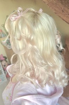 Coquette Hair, Light Blonde Hair, Kawaii Hairstyles, Hair Stylies, Long Blonde, Dye My Hair, Hair Reference, Hair Inspiration Color