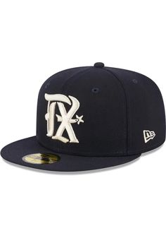 the tampa rays'new era 59fifty fitted hat is shown in navy