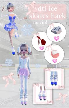 #dtihacks #dti #dresstoimpressideas #dresstoimpress How To Make Ice Skates In Dti, Ice Skates Dress To Impress, Dti Ice Skaters, Dti Winter Theme Non Vip, Winter Dti Outfits No Vip, Roblox Dress