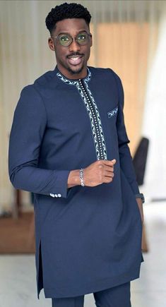 Wole Blue African Men Dress/kaftan/wedding Suit/groomsmen - Etsy Atiku Style For Men, African Men Dress, Shirt Prom Dress, Wedding Suit Groomsmen, Suit Groomsmen, Kaftan Wedding, Senator Wears, African Wear For Men, Suit Groom