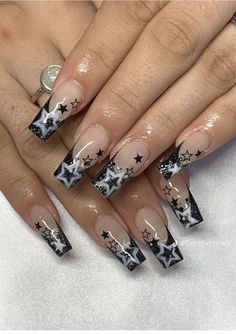 Black Acrylic Nails, Acrylic Nails Coffin Short, Funky Nails