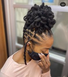 Dready Locks Styles, Artificial Dreads Faux Locs, Artificial Dreadlocks Hairstyles Black, Loc Updo Styles Short For Wedding, Artificial Locks Hairstyles, Female Dread Hairstyles, Artificial Locs Styles, Artificial Dreadlocks Hairstyles, Dreadlock Updo Hairstyles