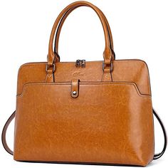 CLUCI Women Vegan Leather Work Tote 15.6 Inch Laptop Briefcase Top Han – CluciOfficial Briefcase For Women, Leather Work Tote, Double U, Briefcase Women, Shoulder Bags For School, Laptop Briefcase, Work Tote, Bag Stand, Computer Bags