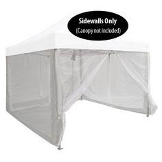 a white tent with the words sidewalks only canopy not included