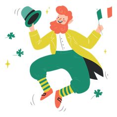 Dancing irishman characer PNG Design Graphic Desi