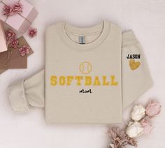 Personalized Softball mom sweatshirt, Softball mom Sweater, Games day sweatshirt, Sports Mom Sweater, Sports mom gift, Gift for Her Check out our cozy Sweatshirt - the perfect blend of comfort and style for those chilly days. This sturdy and warm sweatshirt is designed to keep you snug throughout the colder months. It's made from a durable mix of 50% cotton and 50% polyester, ensuring a soft and cozy feel thanks to the air-jet spun yarn. 2X= 2XL 3X= 3XL * 50% cotton, 50% polyester * Classic fit Sports Mom Gifts, Mom Sweater, Softball Mom, Sports Mom, Mom Sweatshirt, Cozy Sweatshirts, Air Jet, Mom Gift, Softball