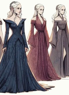 Targaryen Dress Art, Game Of Thrones Outfit Inspiration, Valyrian Fashion, Ball Gowns Fantasy, Book Dress, Queen Dresses, Queen Outfit, Fantasy Dresses, Fashion Drawing Dresses