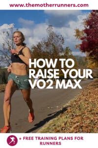 a woman running down the road with text reading how to raise your vo2 max