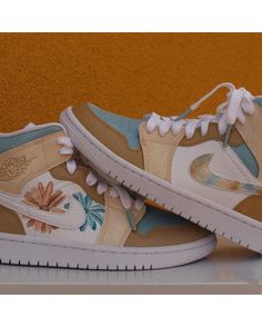 Jordan 1 Custom Chrysanthemum-oicustom Shoe Ideas For Women, Jordan 1 Custom, Angelus Paint, All White Sneakers, Custom Jordans, Welcome To Home, Paint Flowers, Nike Fashion Shoes