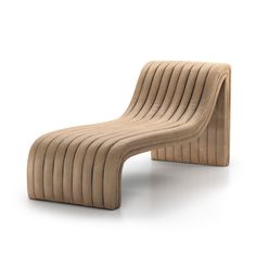 the curved bench is designed to look like it's made out of plywood