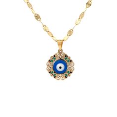 Experience the harmonious blend of love and protection with our Hand-Painted Evil Eye in Heart Frame Pendant. This uniquely crafted piece of jewelry combines the timeless symbol of the Evil Eye with the warmth of a heart-shaped frame, all meticulously hand-painted to create a stunning and meaningful accessory. Product Specifications:  * Material: 14k Solid Gold, hallmarked 14K or 585 for authenticity * Diameter: 17mm / 0.67in Delivery:  * Ready to ship in 1 business day. * Delivers in 1 to 5 days depending on location and delivery option. * Returns are accepted within 7 days from the delivery date, at the customers cost. Gift Option: * We cherish the joy of gifting, as do you and your loved ones. Feel free to inform us if            you desire an additional personalized note with your orde Green Hand Painted Spiritual Jewelry, Hand Painted Green Spiritual Jewelry, Spiritual Hand Painted Green Jewelry, Round Necklace With Artistic Design For Spiritual Style, Round Necklace With Artistic Design And Spiritual Style, Spiritual Round Necklace With Artistic Design, Spiritual Round Necklaces With Artistic Design, Hand Painted Blue Spiritual Necklace, Hand Painted Amulet Necklace With Round Pendant