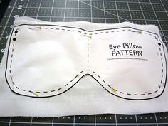 the eye pillow pattern is cut out and ready to be sewn