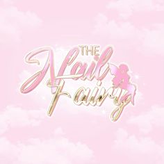 the logo for the hair fairy is shown on a pink background with white fluffy clouds