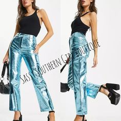 New Amy Lynn Iced Blue Metallic Pants. Zips And Buttons. Boho Western Hippie Coastal Farmhouse French Vintage Victorian Y2k Pearlcore Anthropologie Beach Professional Madwell Lace Christmas Whbm 90's Travel Tie Dye Yellowstone Office Holiday Resort Summer New Years Luxury Shabby Chic Aesthetic Minimalist Girly Rustic Club Weekend Hiking Classy Easter Maximalist Friends And Lovers Preppy Date Night Vibe Tropical Preppy Cruise Gypsy Spell Flirty Winter Wedding Anthropologie Formal Khloe Revolve Gi Classy Easter, Preppy Cruise, Tropical Preppy, Holiday Jumpsuit, Shabby Chic Aesthetic, Boutique Pants, Ankle Dress Pants, Metallic Pants, Weekend Hiking