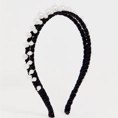 Never Worn Pearl Headband. It Has Two Rows, One With A Smaller Set Of Pearls. This Is Made Of Velvet, So It Does Collect Lint Easily As You Can See In The Video But Otherwise A Fun Piece! Black Fur Headband, Black Velvet Headband, Black Padded Headband, Black Pearl Headband, Givenchy Pearl Headband, Pearl Headband, Black Velvet, The Row, Asos