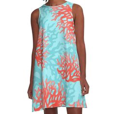 Loose-fit, mid-length sleeveless dress with silky handfeel. Printed on both sides. Machine washable. Size range XS-2XL. fun coral pattern Casual Coral Dress For Vacation, Casual Coral Summer Dress, Coral Pattern, Dress For Sale, Both Sides, Mid Length, Dresses For Sale, A Line Dress, Sleeveless Dress