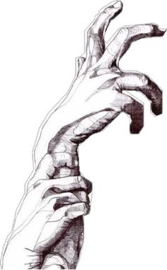 a drawing of two hands holding each other